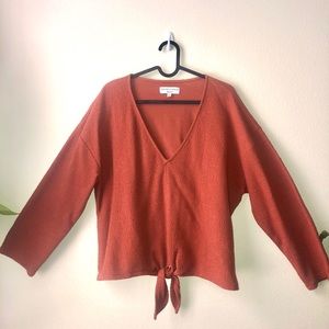 NWOT Madewell Textured Tie-Front Top